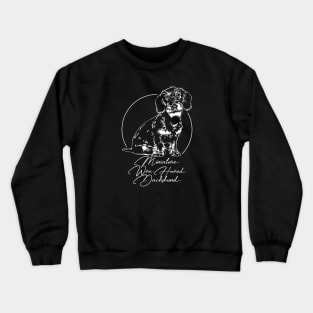 Funny Miniature Wire Haired Dachshund dog portrait Crewneck Sweatshirt